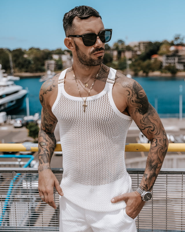 Ryker Crochet Tank - White