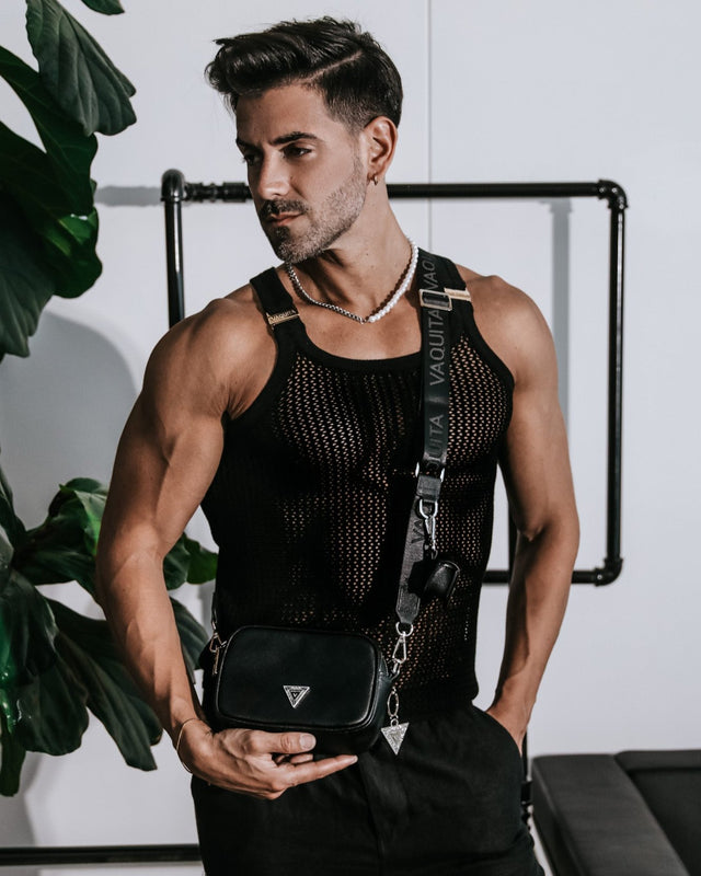 Crossbody Bag & Earphone Case - Black