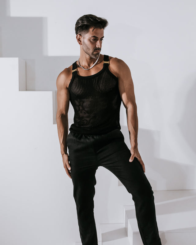 Ryker Crochet Tank - Black