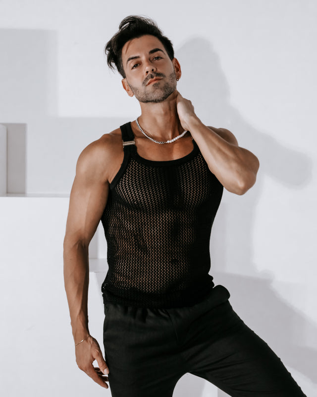 Ryker Crochet Tank - Black