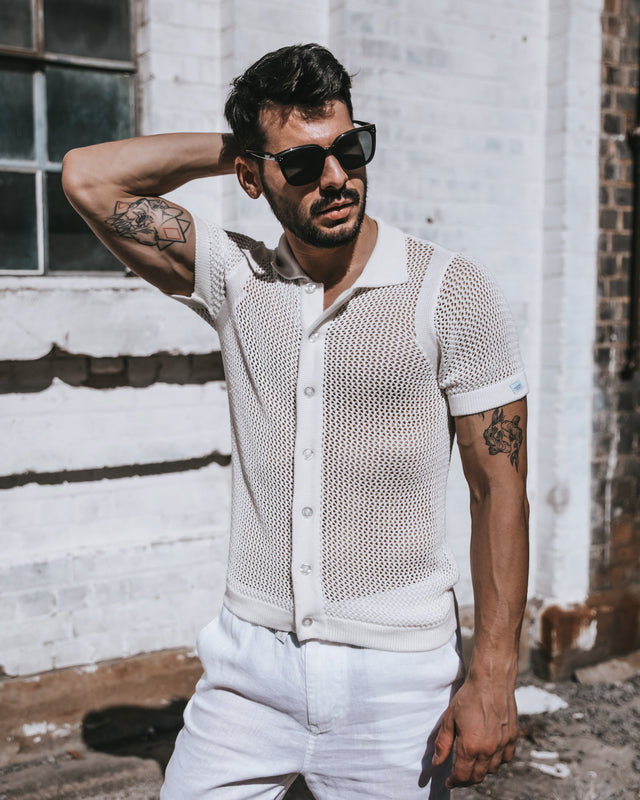 Riviera Crochet Cardigan- White