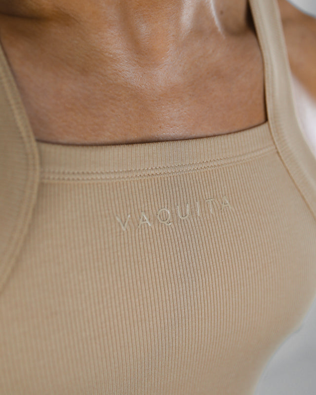 Baxter Ribbed Tank - Sand