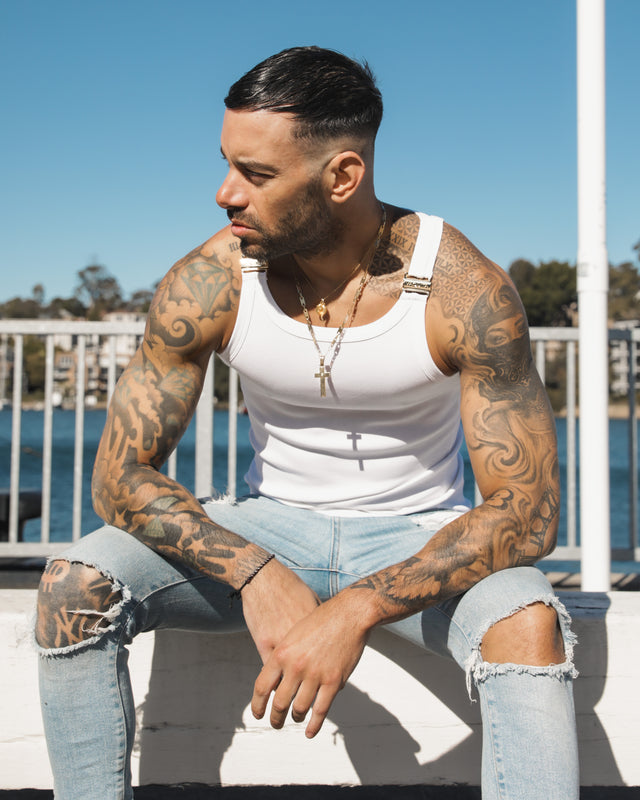 Ryker Ribbed Tank - White