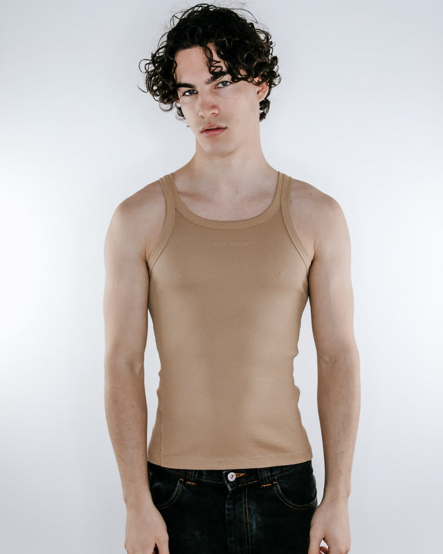 Flynn Ribbed Tank - Sand