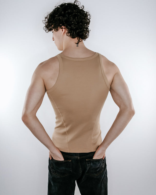 Flynn Ribbed Tank - Sand
