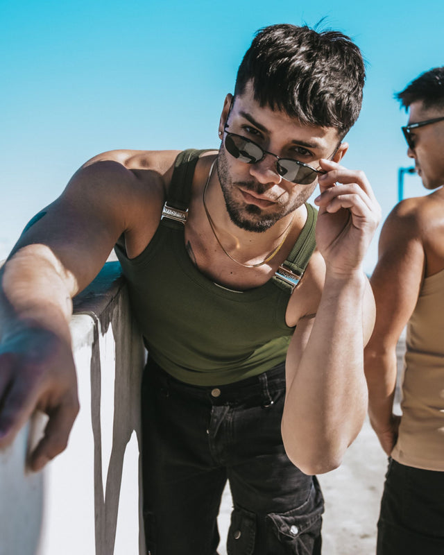 Ryker Ribbed Tank - Army Green