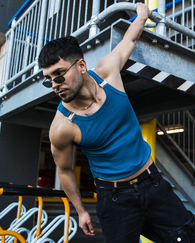 Ryker Ribbed Tank - Sapphire