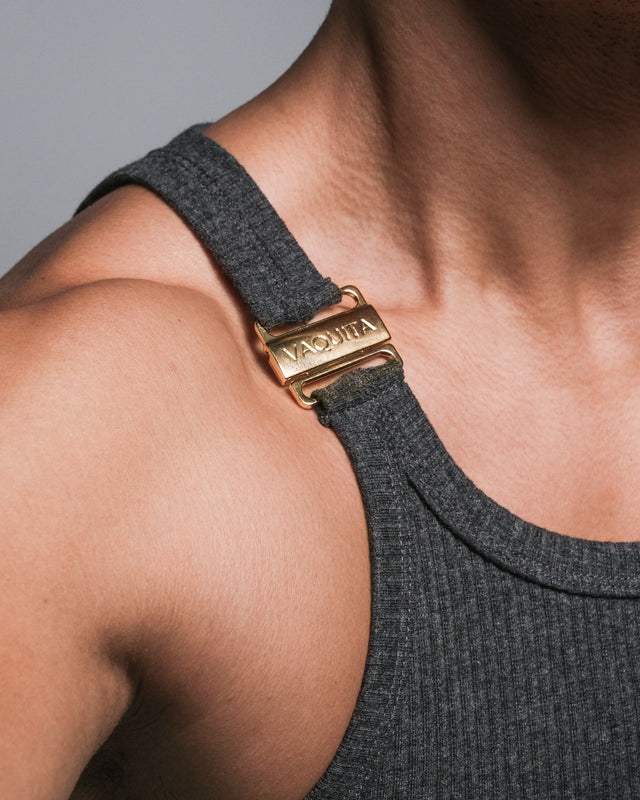 Ryker Buckled Ribbed Tank - Iron Grey