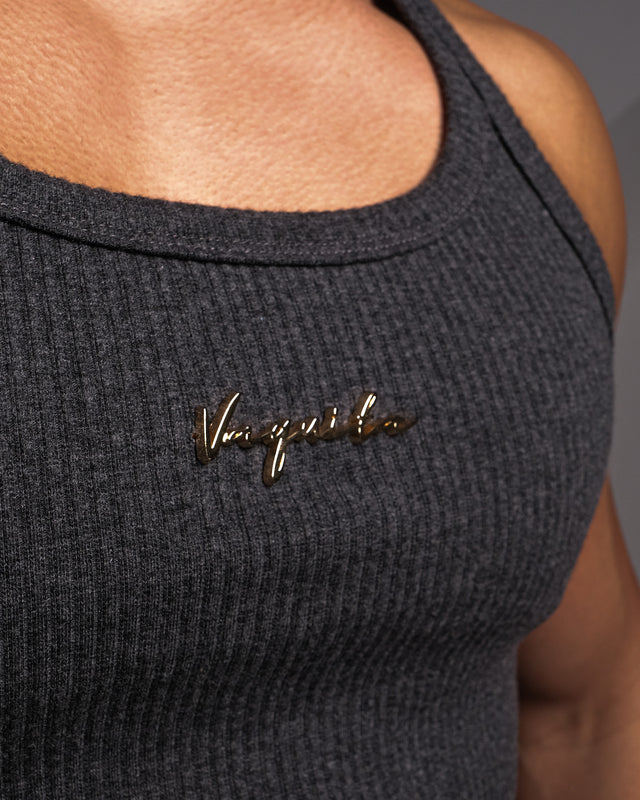 Enduro Heavyweight Ribbed Muscle Tank - Iron Grey /Gold Plaque