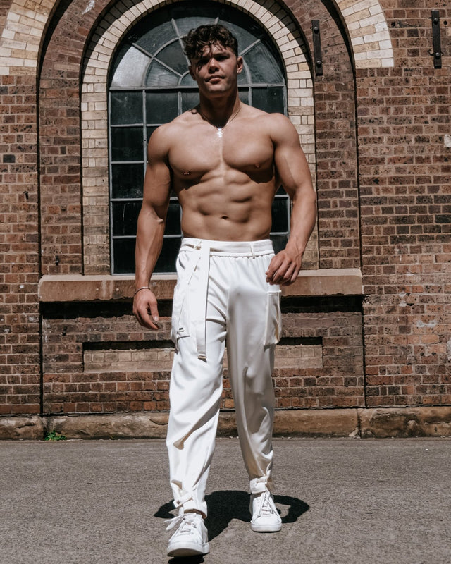 Men’s Tapered Adjustable Samurai Trouser - Beige