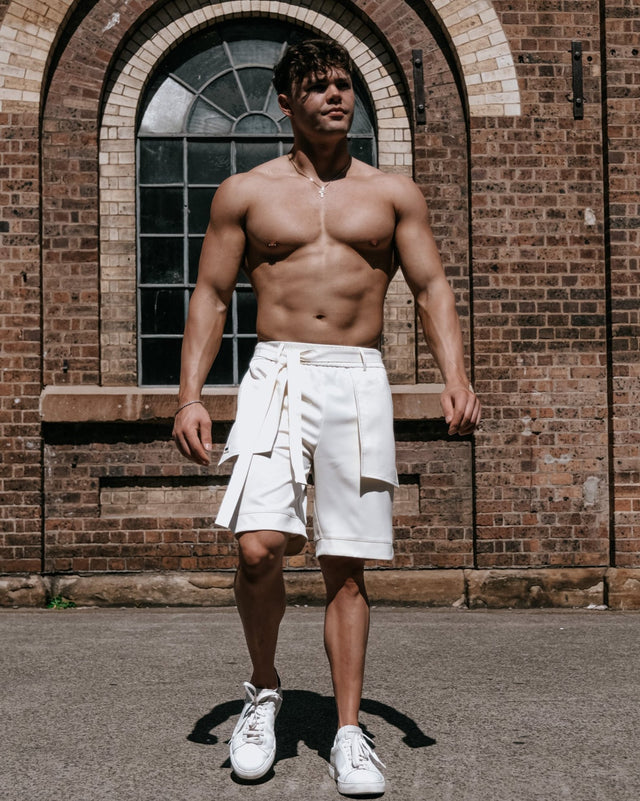 Men’s Tailored Samurai Shorts - Beige