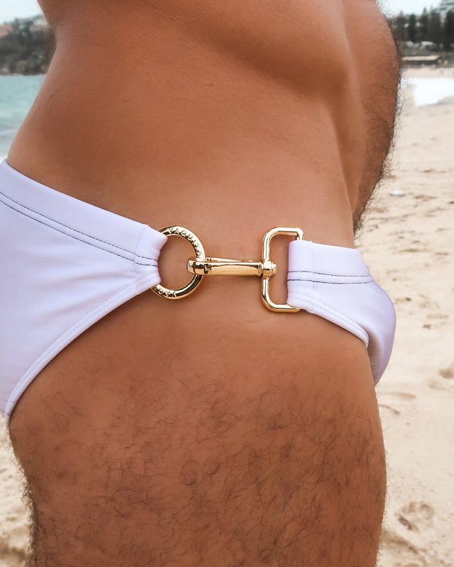 Ryker Swim Brief - Noir Blanc - Gold Clip