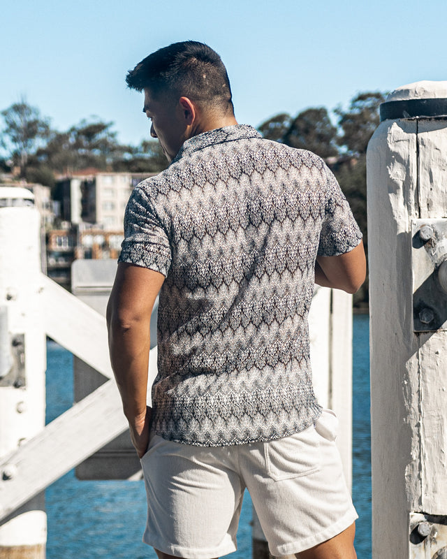 Men's Textured Shirt Classic Fit - Batik Pattern