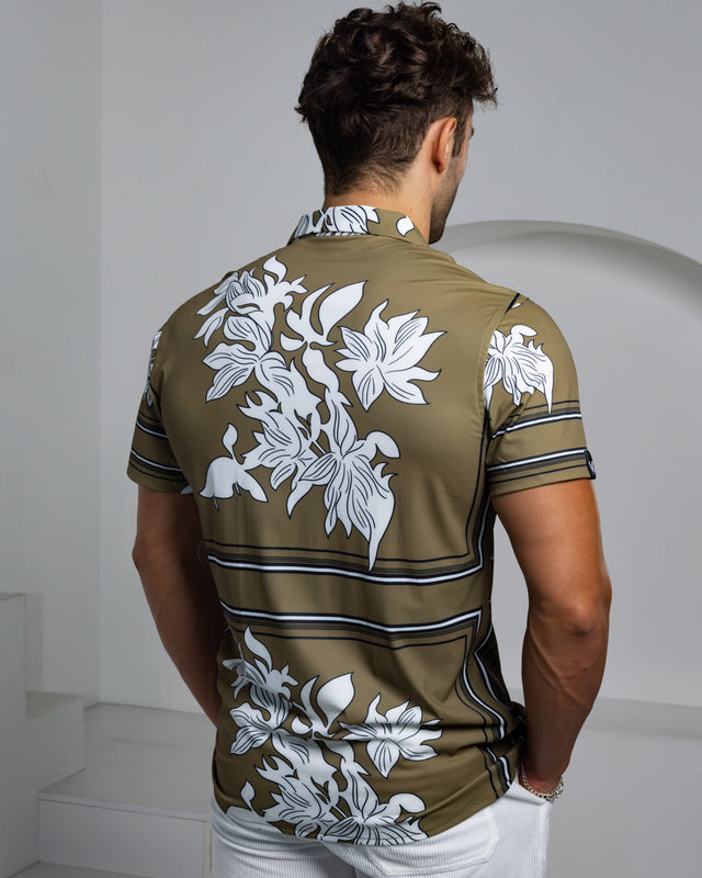 Limited Edition - Men's Ice Silk Shirt - Retro Floral