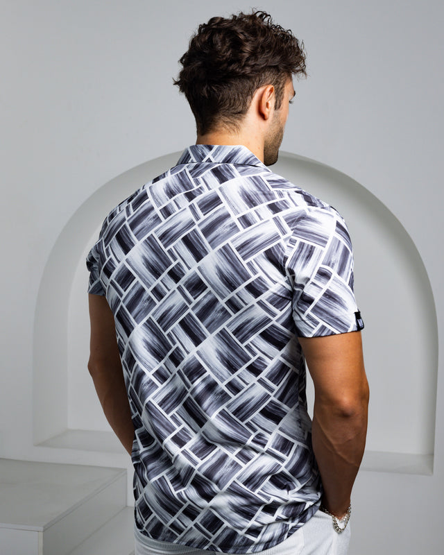 Men's Ice Silk Shirt - Brush Strokes