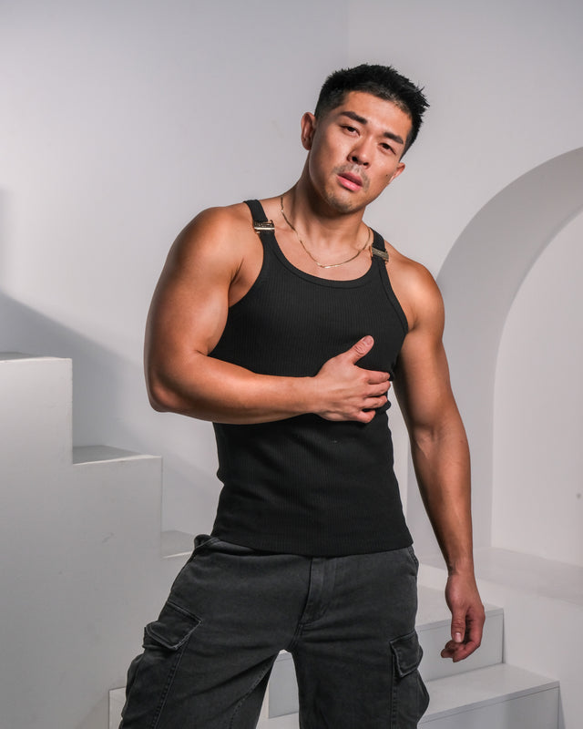 Ryker Ribbed Tank - Onyx