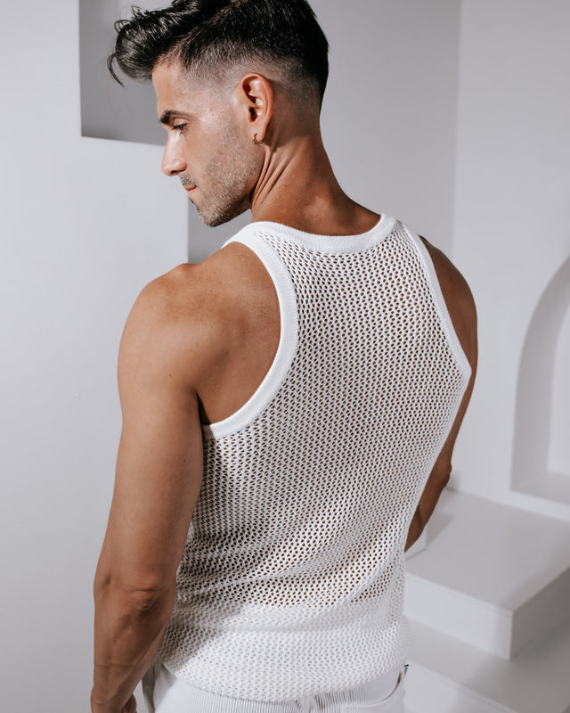 Ryker Crochet Tank - White