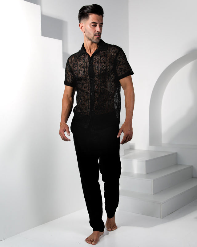 Kalon Lace Shirt - Black