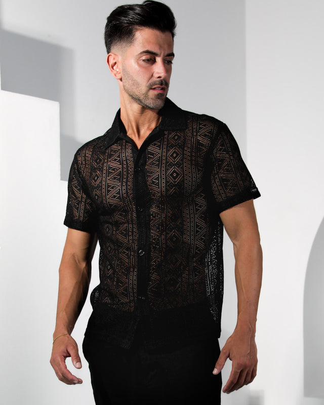 Kalon Lace Shirt - Black