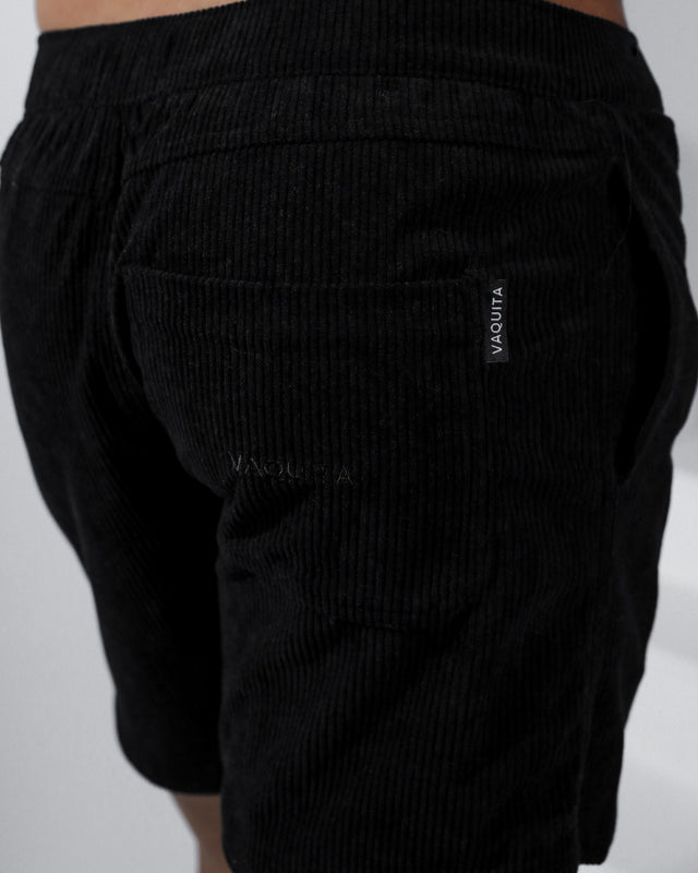 Dion Breathable Corduroy Shorts 6"- Black