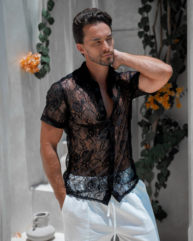 Adorné Lace Shirt - Black