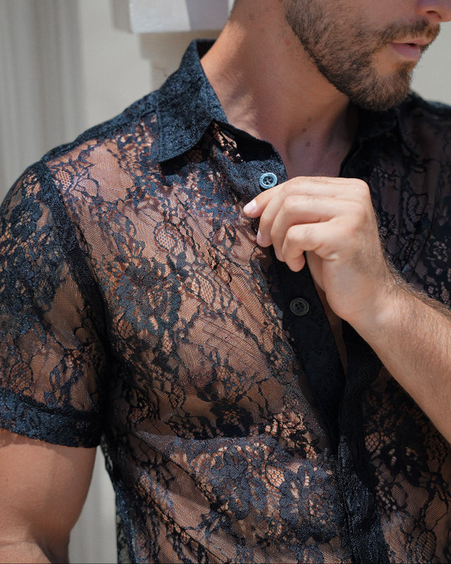 Adorné Lace Shirt - Black