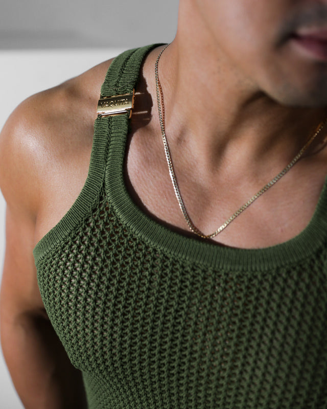 Ryker Crochet Tank - Army Green