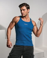 Enduro Heavyweight Ribbed Muscle Tank - Sapphire /Gold Plaque