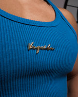 Enduro Heavyweight Ribbed Muscle Tank - Sapphire /Gold Plaque