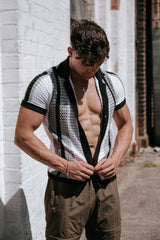 Noir Blanc Crochet Cardigan