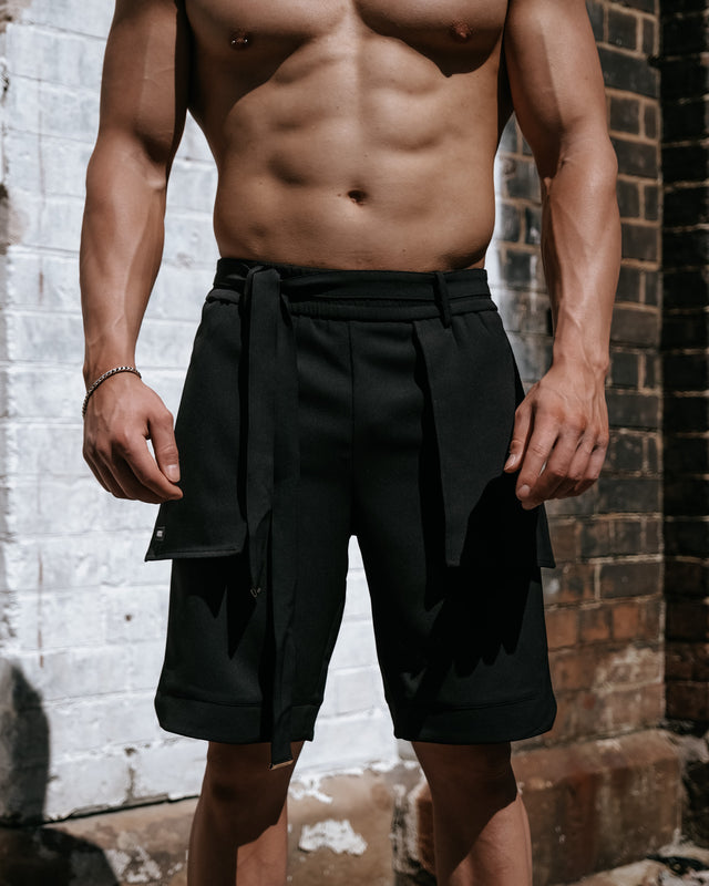 Men’s Tailored Samurai Shorts - Black