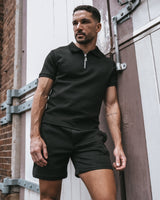 Henly Embossed Shorts 6" - Black