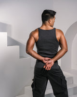 Enduro Heavyweight Ribbed Muscle Tank - Iron Grey /Gold Plaque