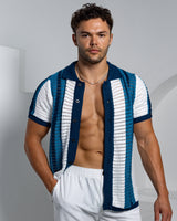 Blue Ombré Crochet Cardigan