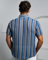 Men's Textured Shirt Classic Fit - Blue Ombrè