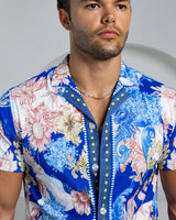 Limited Edition - Men's Ice Silk Shirt - Midnight Botanica