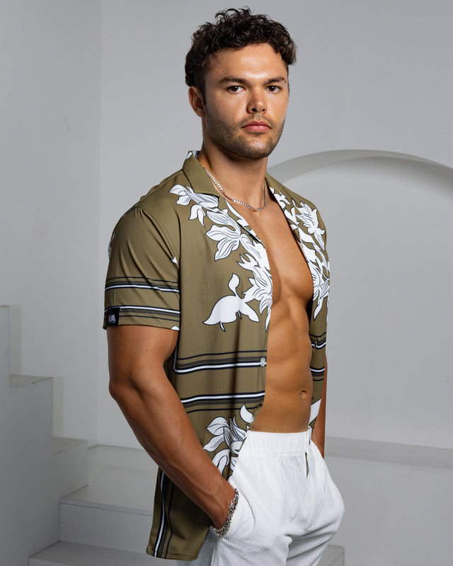 Limited Edition - Men's Ice Silk Shirt - Retro Floral