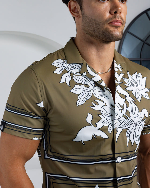 Limited Edition - Men's Ice Silk Shirt - Retro Floral
