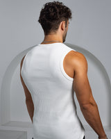Neo-Urban Zipper Muscle Tank - White