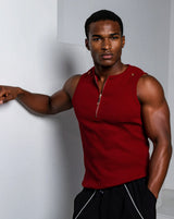 Neo-Urban Zipper Muscle Tank - Merlot
