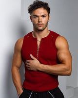 Neo-Urban Zipper Muscle Tank - Merlot