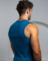 Neo-Urban Zipper Muscle Tank - Sapphire