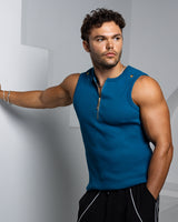 Neo-Urban Zipper Muscle Tank - Sapphire