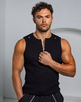 Neo-Urban Zipper Muscle Tank - Black