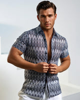 Men's Textured Shirt Classic Fit - Batik Pattern