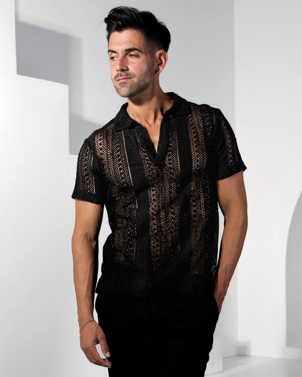 Voyadé Cotton Lace Shirt - Black – Vaquita The Label