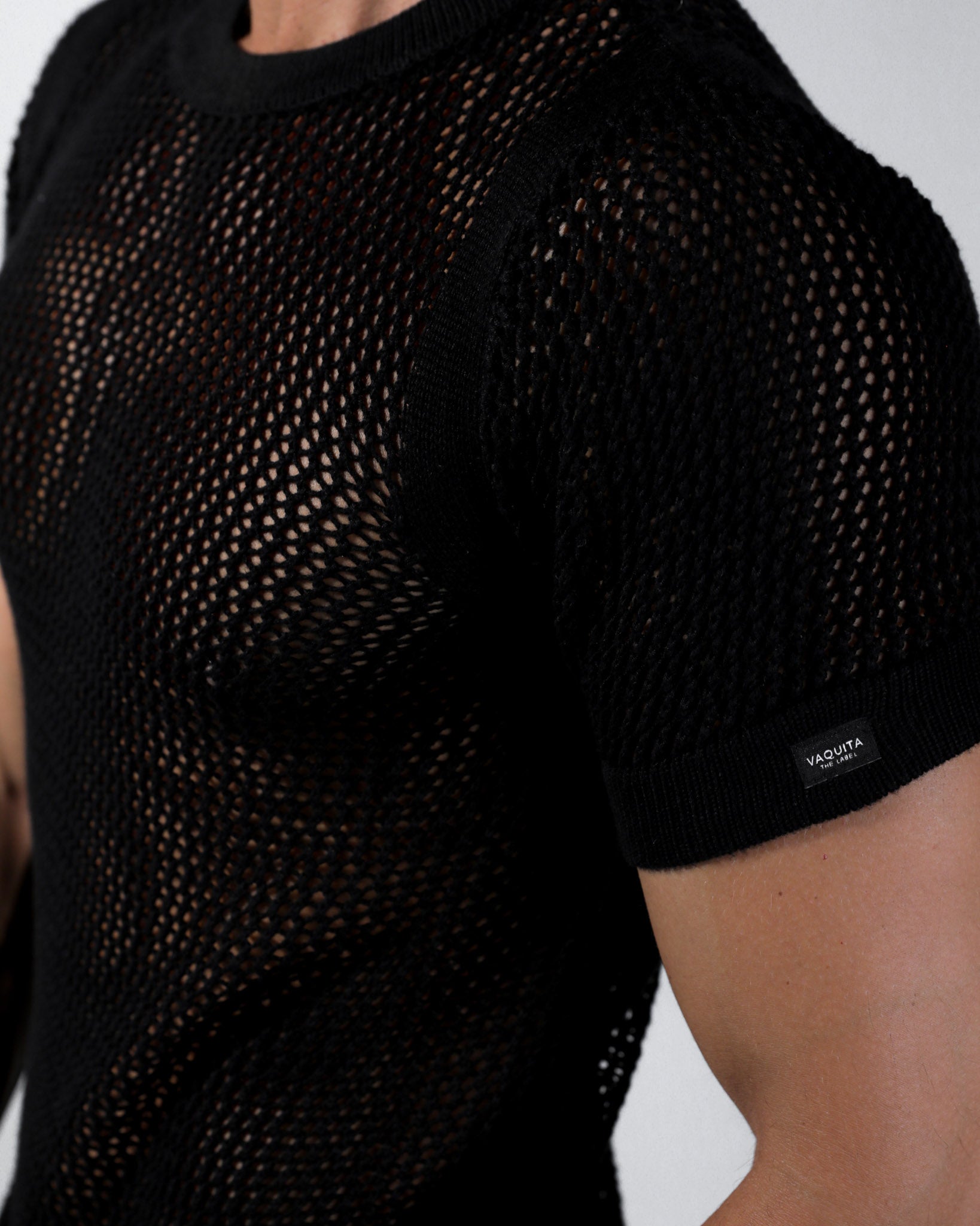 Wylder Crochet Crew-Neck Shirt- Black – Vaquita The Label