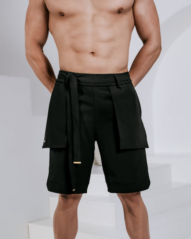 Men’s Tailored Samurai Shorts - Black