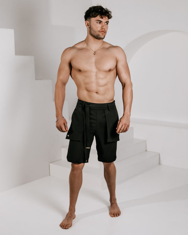 Men’s Tailored Samurai Shorts - Black