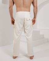 Men’s Tapered Adjustable Samurai Trouser - Beige